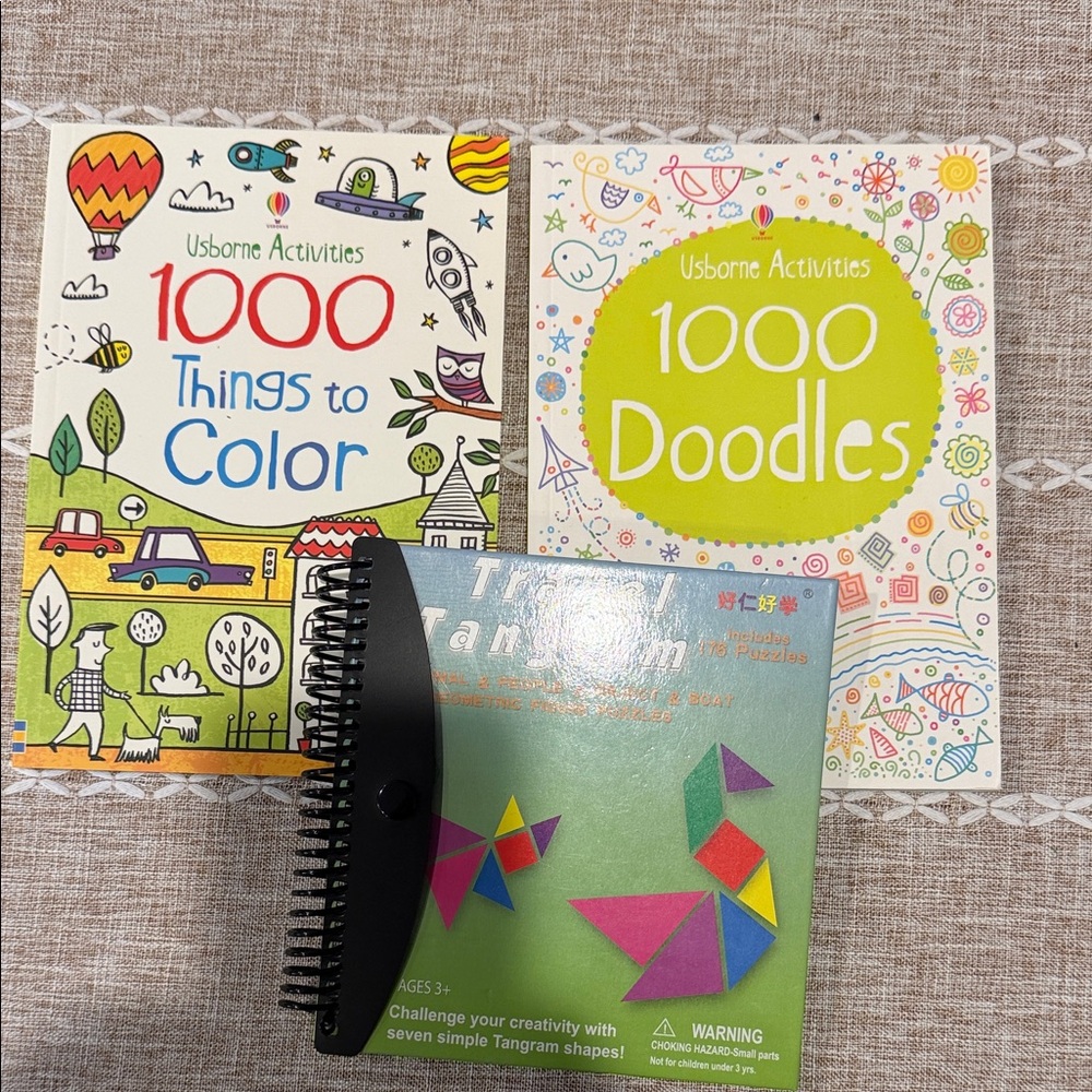 UsBorne Activities 1000 Things to Color and Doodles Set and activity book NWOT